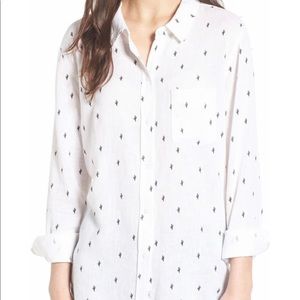 Rails Charli Cactus Print Linen Blend Shirt M